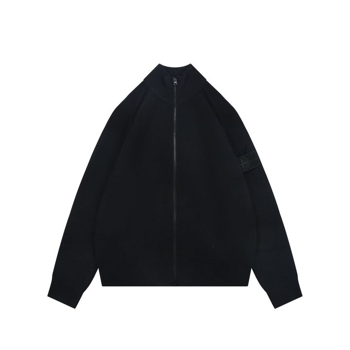 Stone Island Black Badge high neck fleece knit jacket custom Arctic fleece soft warm breathable stretch abrasion resistant winter outdoor outerwear sizes S-XL