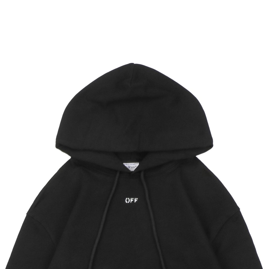 Off White Moon Anchor Arrow print hoodie 400g cotton French terry Mimaki digital print heat press cold peel color matched drawcord ribbing streetwear pullover sizes XS-L