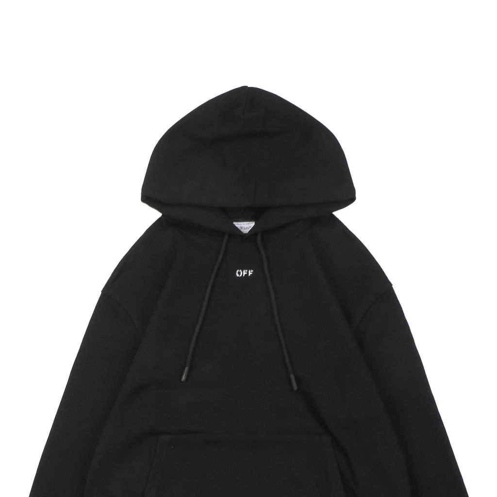 Off White Moon Anchor Arrow print hoodie 400g cotton French terry Mimaki digital print heat press cold peel color matched drawcord ribbing streetwear pullover sizes XS-L