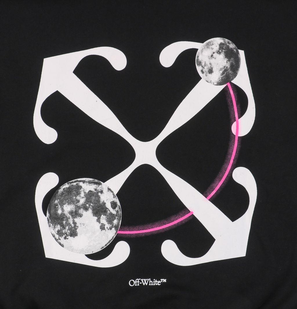 Off White Moon Anchor Arrow print hoodie 400g cotton French terry Mimaki digital print heat press cold peel color matched drawcord ribbing streetwear pullover sizes XS-L
