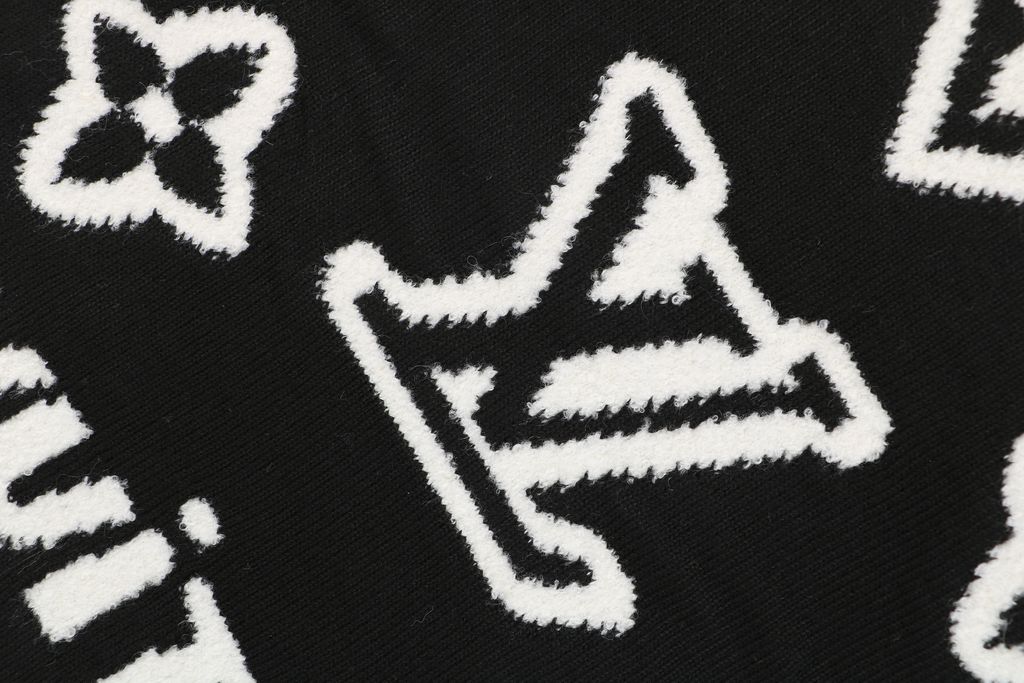 Louis Vuitton Monogram embossed scarf white black white raised logo pattern soft medium lightweight oversized wrap shawl scarf 180x25cm
