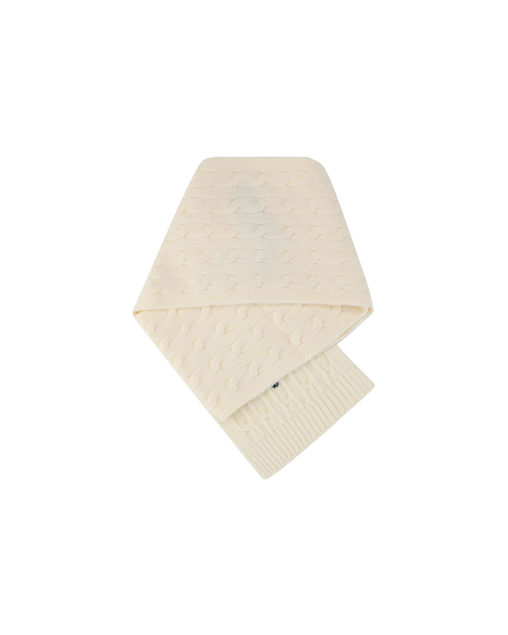 Ralph Lauren Pony logo embroidered scarf beige apricot black wool nylon blend soft warm winter wrap classic minimalist scarf 180x24cm