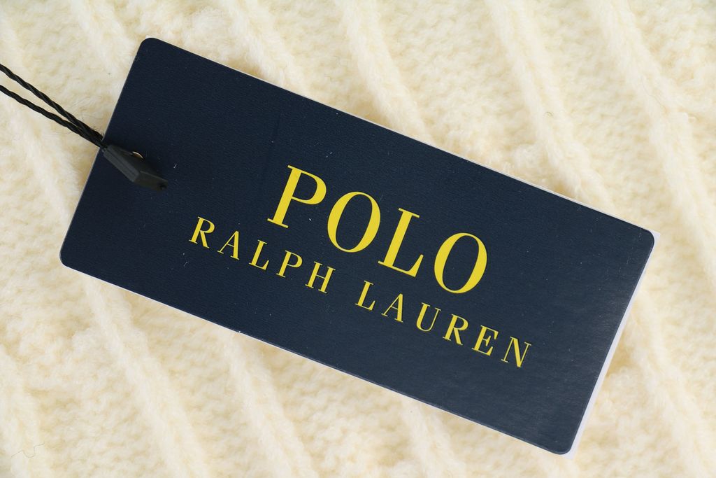 Ralph Lauren Pony logo embroidered scarf beige apricot black wool nylon blend soft warm winter wrap classic minimalist scarf 180x24cm