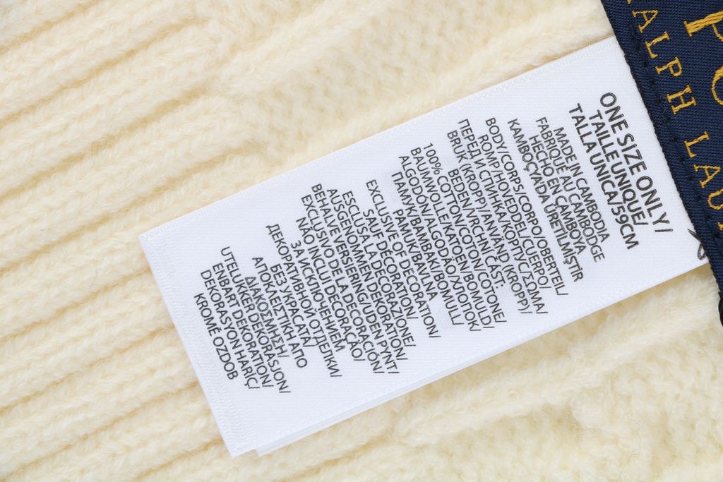 Ralph Lauren Pony logo embroidered scarf beige apricot black wool nylon blend soft warm winter wrap classic minimalist scarf 180x24cm