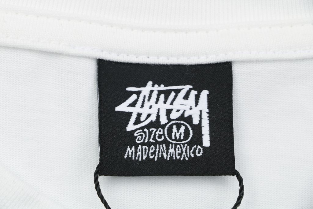 Stussy Tour graffiti letter print long sleeve T-shirt white 230g combed cotton digital direct print 32 count rib crew neck relaxed streetwear tee sizes S-XL