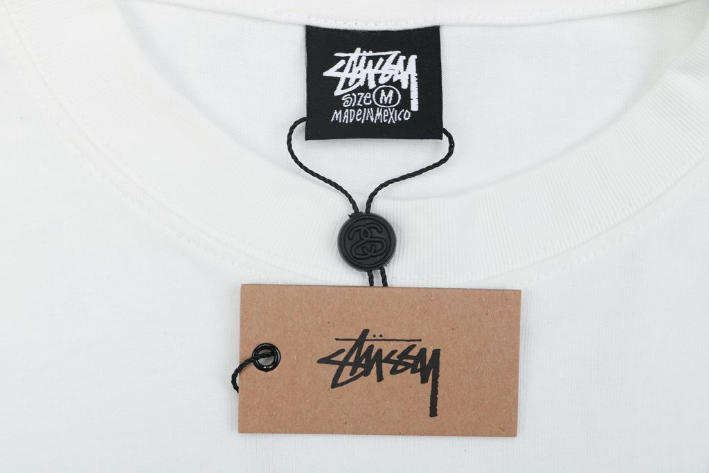 Stussy Tour graffiti letter print long sleeve T-shirt white 230g combed cotton digital direct print 32 count rib crew neck relaxed streetwear tee sizes S-XL