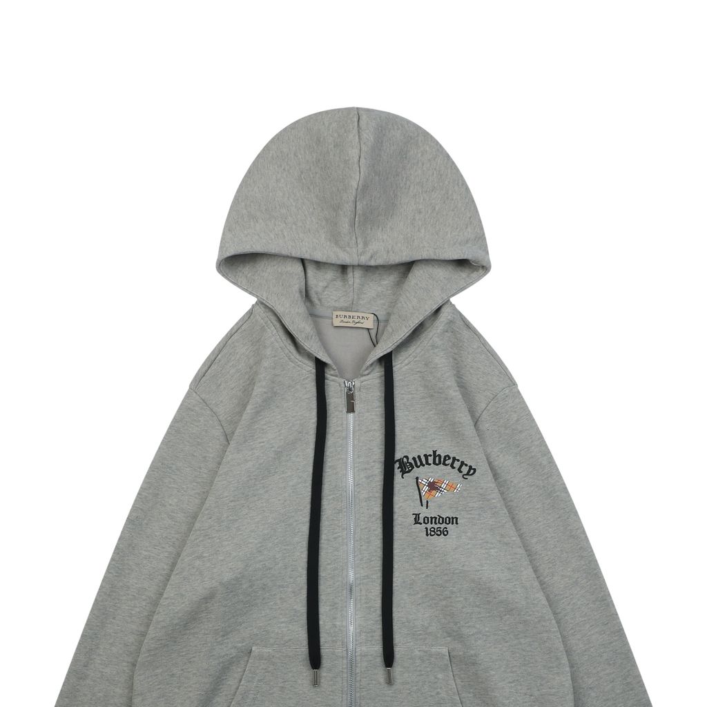 Burberry check flag print hooded jacket 400g double ply French terry digital direct print 32 count rib relaxed oversized hoodie streetwear sizes L-3XL