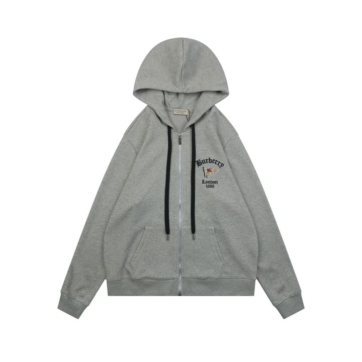 Burberry check flag print hooded jacket 400g double ply French terry digital direct print 32 count rib relaxed oversized hoodie streetwear sizes L-3XL