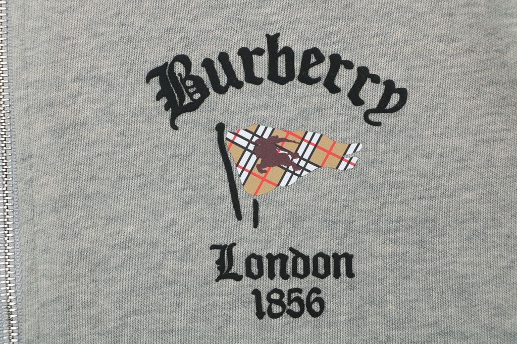 Burberry check flag print hooded jacket 400g double ply French terry digital direct print 32 count rib relaxed oversized hoodie streetwear sizes L-3XL