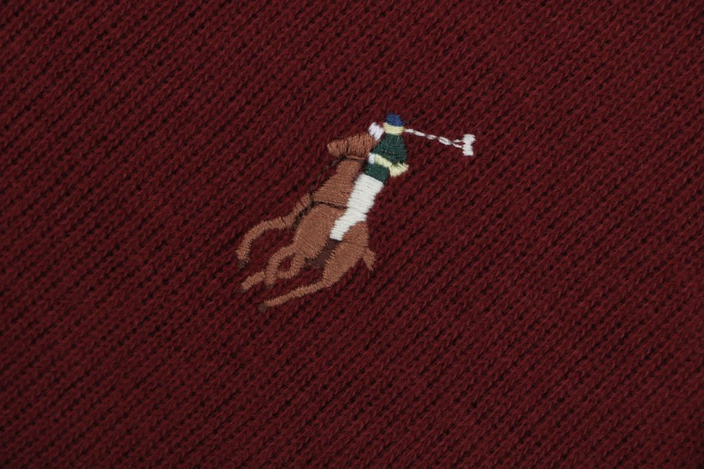 Ralph Lauren color Pony embroidered half zip sweatshirt red soft fleece feel fabric plaid twill collar trim precision embroidery pullover sizes S-XL