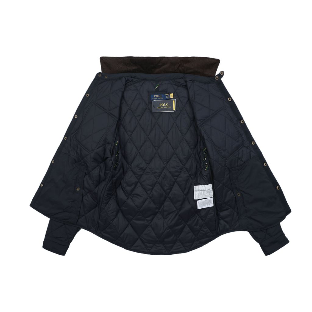 Ralph Lauren YU01 diamond quilted jacket vintage workwear padded coat corduroy collar custom metal buttons structured H line silhouette sizes S-XL