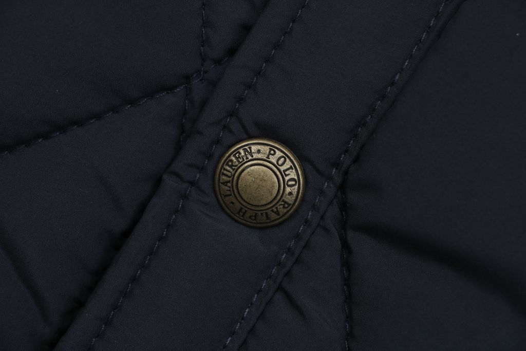 Ralph Lauren YU01 diamond quilted jacket vintage workwear padded coat corduroy collar custom metal buttons structured H line silhouette sizes S-XL