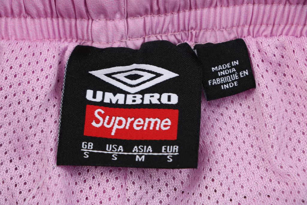 Supreme gradient track pants pink custom technical gradient fabric breathable mesh lining micro wrinkle texture multi panel unisex sports pants sizes S-XL