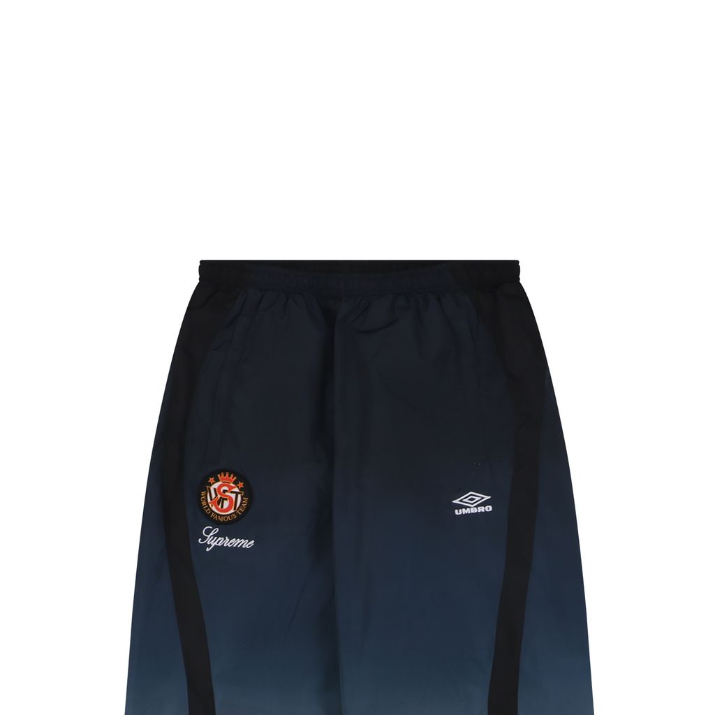 Supreme gradient track pants black custom technical gradient fabric breathable mesh lining micro wrinkle texture multi panel unisex sports pants sizes S-XL
