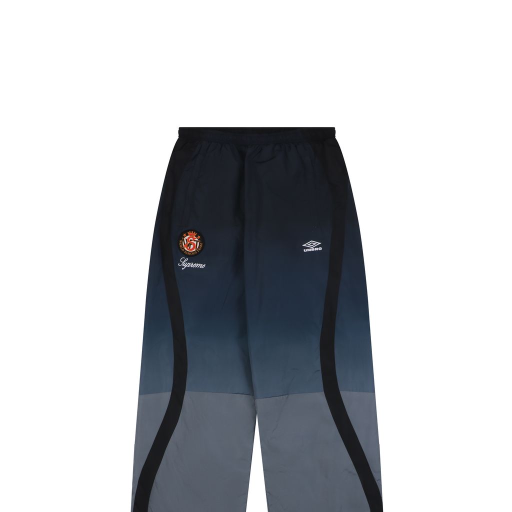 Supreme gradient track pants black custom technical gradient fabric breathable mesh lining micro wrinkle texture multi panel unisex sports pants sizes S-XL