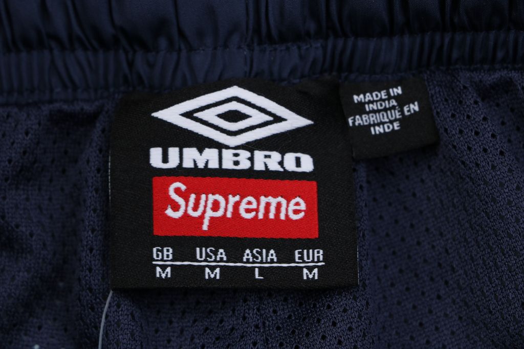 Supreme gradient track pants blue custom technical gradient fabric breathable mesh lining micro wrinkle texture multi panel unisex sports pants sizes S-XL