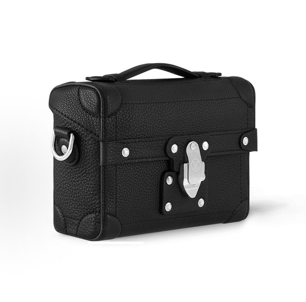 Louis Vuitton M11516 Soul Trunk messenger bag black Colorado leather removable adjustable shoulder strap crossbody bag mens 20 x 7 x 14 cm