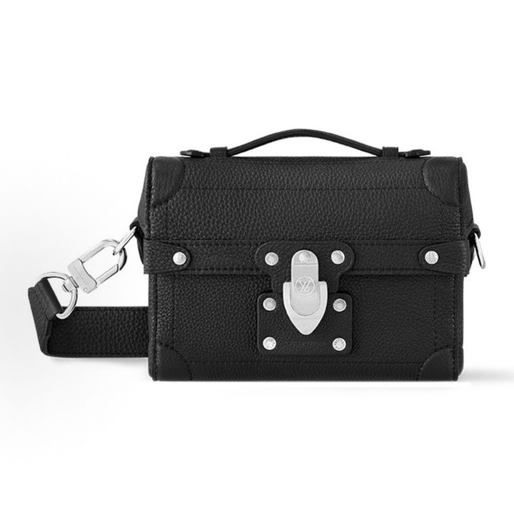 Louis Vuitton M11516 Soul Trunk messenger bag black Colorado leather removable adjustable shoulder strap crossbody bag mens 20 x 7 x 14 cm