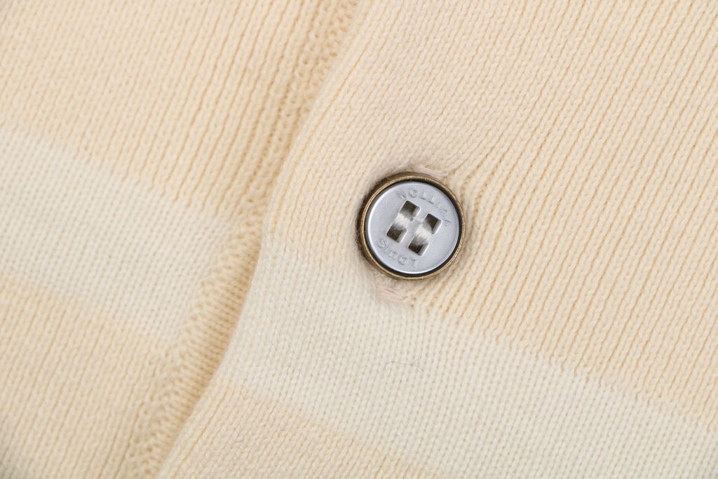 Louis Vuitton leather patch color block polo knit sweater 100 percent cotton yarn soft lambskin printed logo patch washed finish collar pullover sizes S-XL