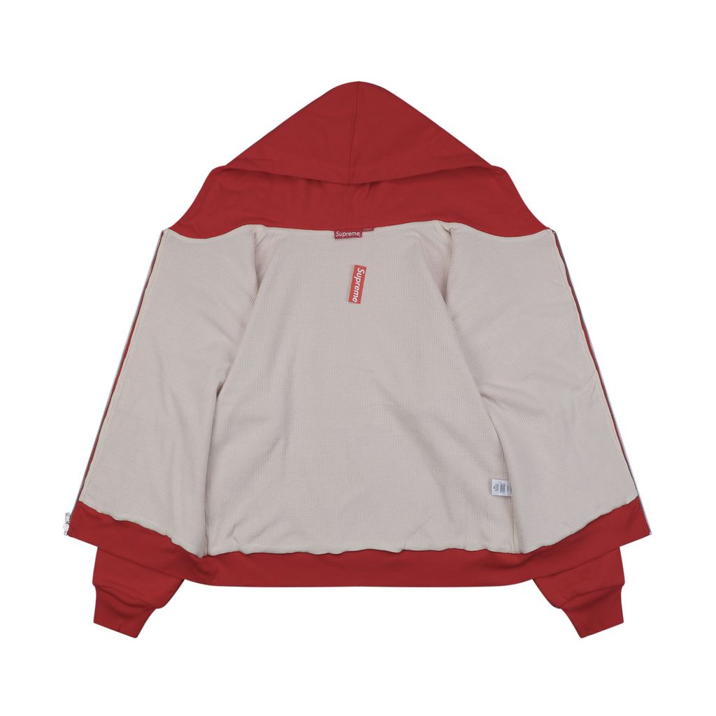 Supreme 24 applique embroidered letter hooded jacket red white heavyweight waffle knit thermal soft interior moisture management quick dry unisex hoodie sizes S-XL