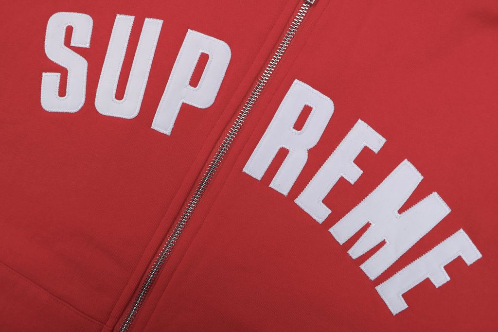 Supreme 24 applique embroidered letter hooded jacket red white heavyweight waffle knit thermal soft interior moisture management quick dry unisex hoodie sizes S-XL