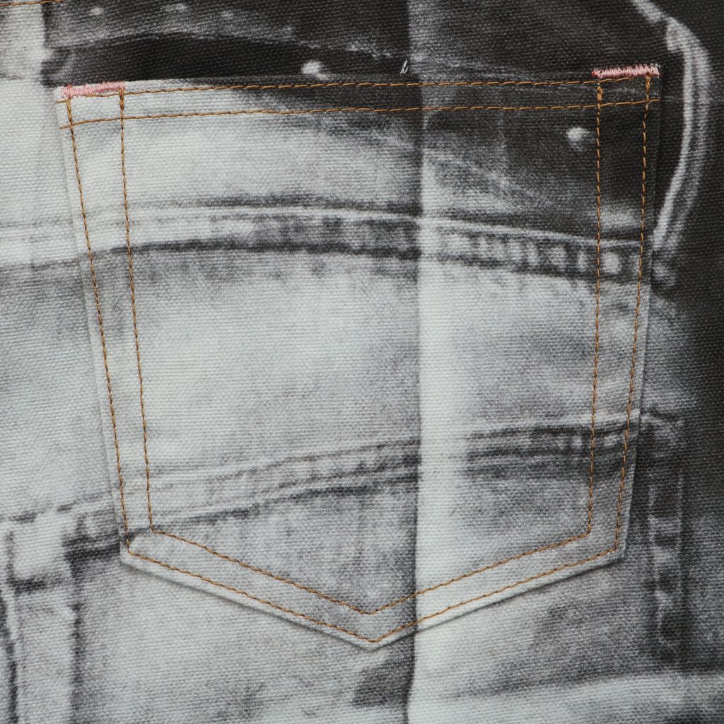 Acne Studios 1996M washed grey print straight leg pants 100 percent cotton high density canvas vintage wash whisker fading mid low rise unisex sizes XS-XXL