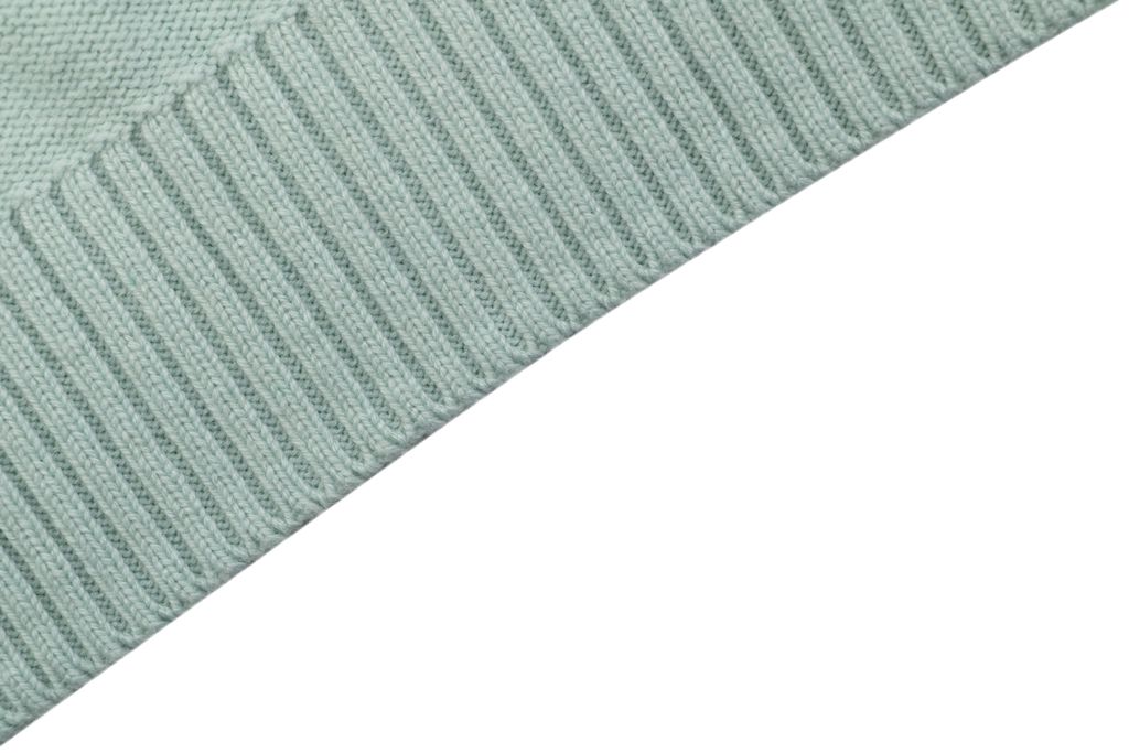 Louis Vuitton pocket leather patch high neck sweater mint green 100 percent cotton knit soft lambskin printed logo detail garment washed pullover sizes S-XL