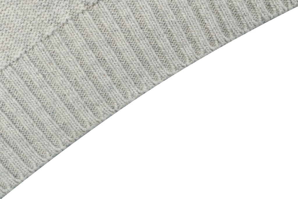 MM6 Maison Margiela signature letter hooded knit sweater light heather grey 80 percent wool 20 percent polyester handwritten print relaxed drop shoulder sizes S-XL