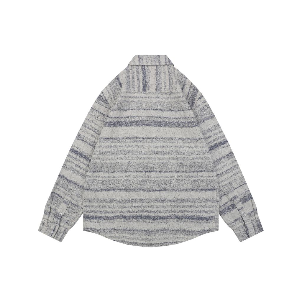LOEWE pocket flower logo stripe long sleeve shirt 450g 100 percent cotton jacquard embroidered detail custom buttons relaxed fit sizes 36 38 40 42