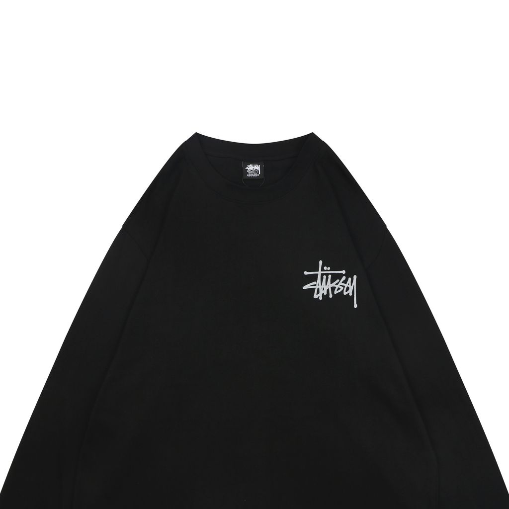 Stussy brand manifesto print long sleeve T-shirt 230g combed cotton digital direct print double washed relaxed fit graphic tee sizes S-XL