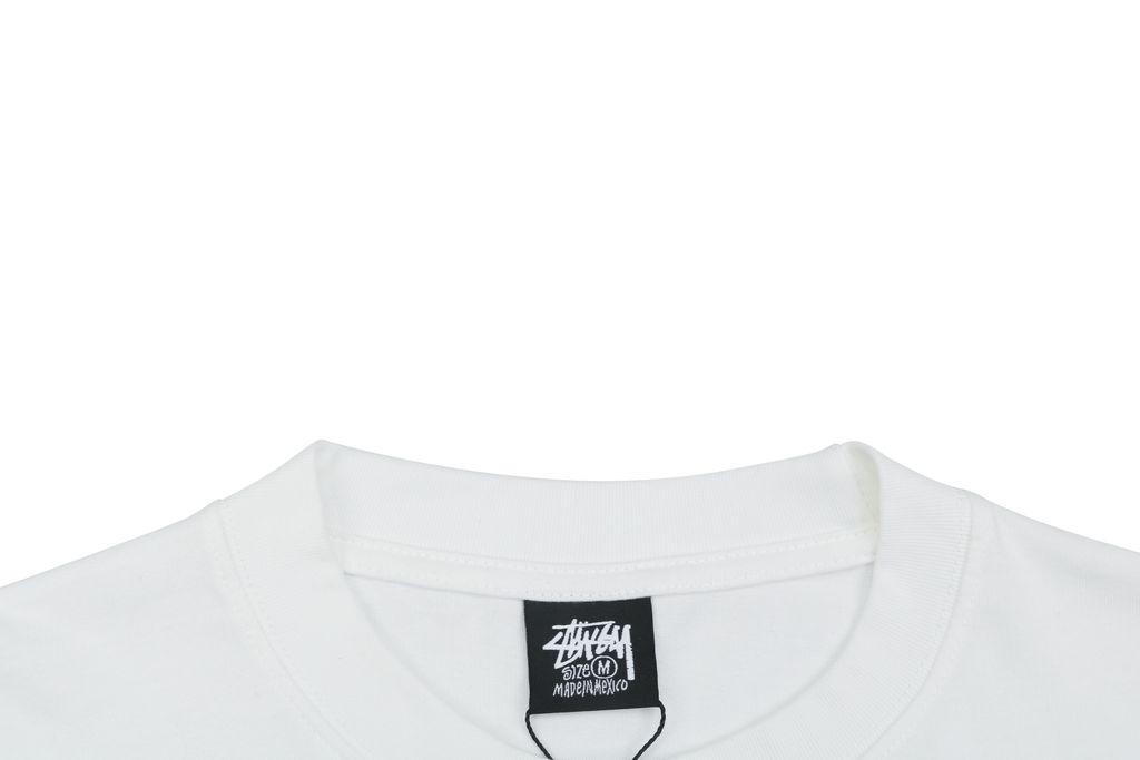 Stussy brand manifesto print long sleeve T-shirt white 230g combed cotton digital direct print double washed relaxed fit graphic tee sizes S-XL