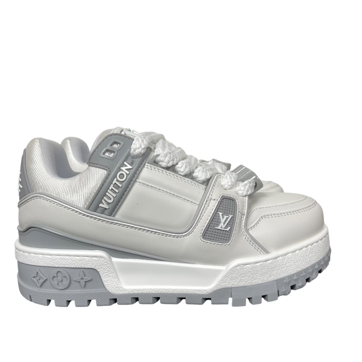 Louis Vuitton Trainer Maxi 1ACRJV White Gray Beaded Sneakers