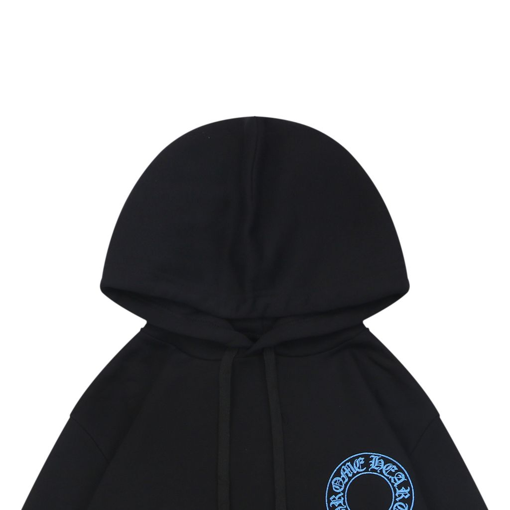 Chrome Hearts glitter cross Sanskrit print hoodie black blue 320g 100 percent cotton brushed loopback fleece crystal glitter graphic vintage washed unisex sizes S-L