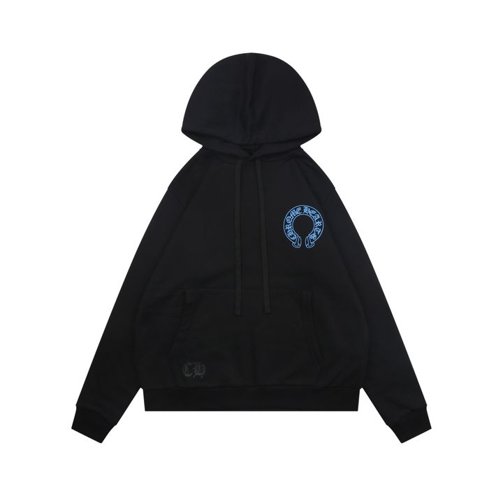 Chrome Hearts glitter cross Sanskrit print hoodie black blue 320g 100 percent cotton brushed loopback fleece crystal glitter graphic vintage washed unisex sizes S-L