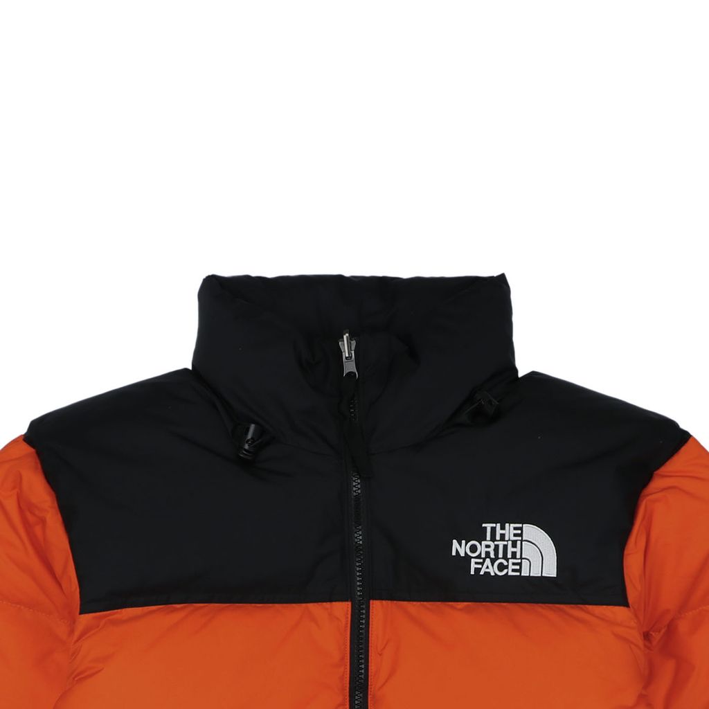The North Face 1996 700 fill down jacket orange 40D nylon water repellent wind resistant puffer 350g down fill YKK zipper sizes XS-XXL