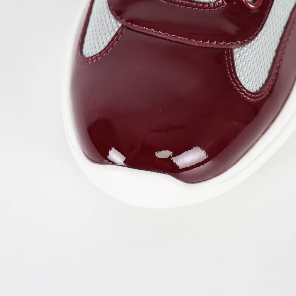 Prada America’s Cup 4E3400 Burgundy Silver Men's Sneakers