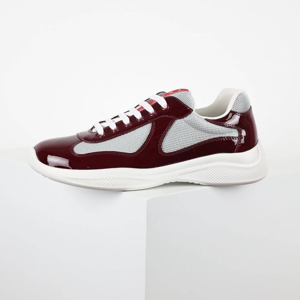 Prada America’s Cup 4E3400 Burgundy Silver Men's Sneakers
