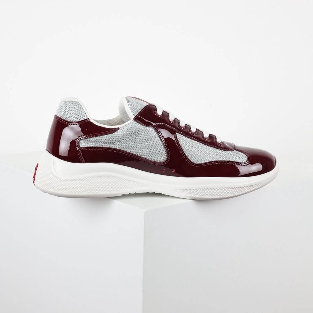 Prada America’s Cup 4E3400 Burgundy Silver Men's Sneakers