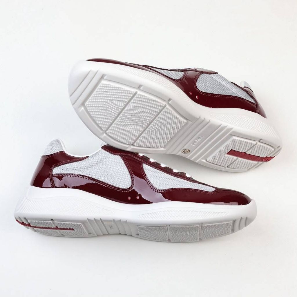 Prada America’s Cup 4E3400 Burgundy Silver Men's Sneakers