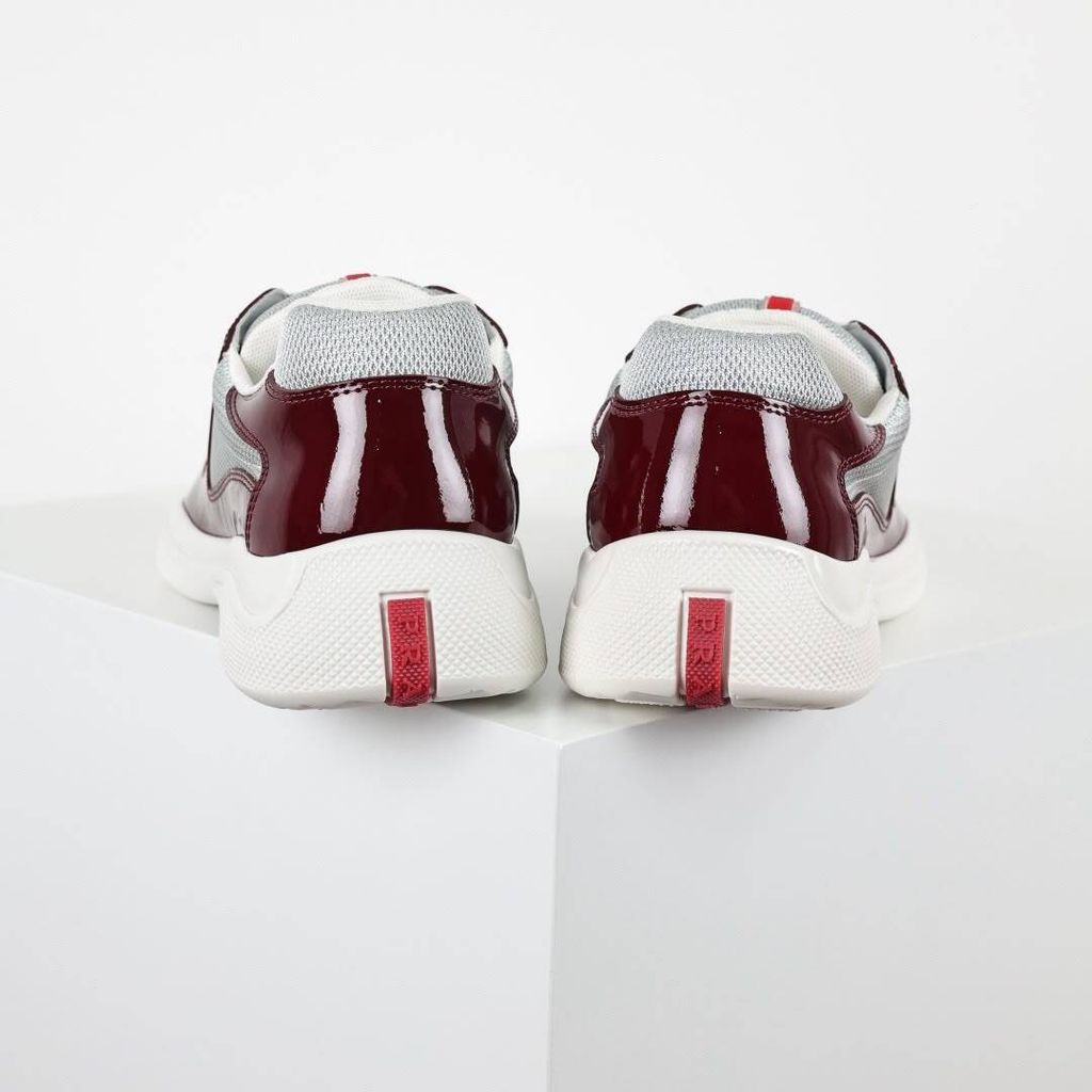 Prada America’s Cup 4E3400 Burgundy Silver Men's Sneakers