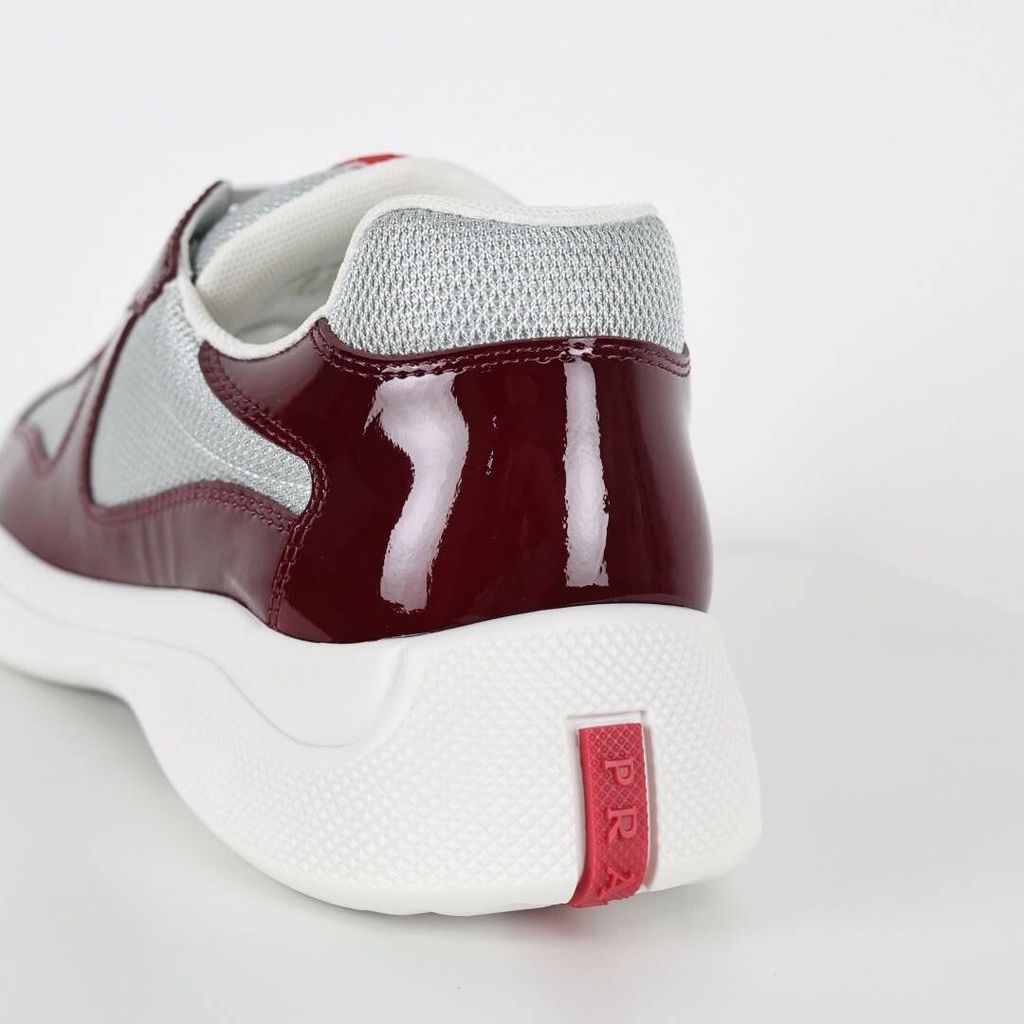Prada America’s Cup 4E3400 Burgundy Silver Men's Sneakers