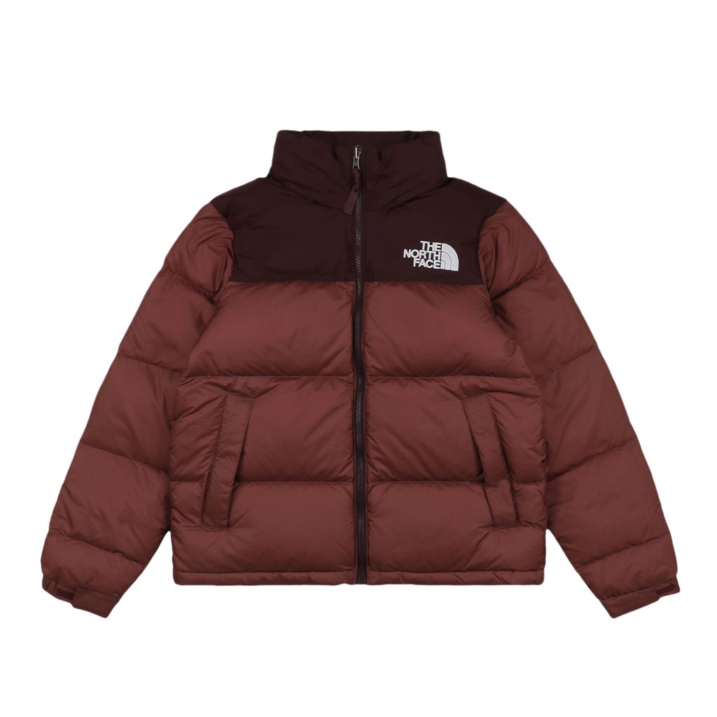The North Face 1996 down jacket brown red 40D nylon water repellent wind resistant puffer 350g down fill YKK zipper sizes XS-XXL