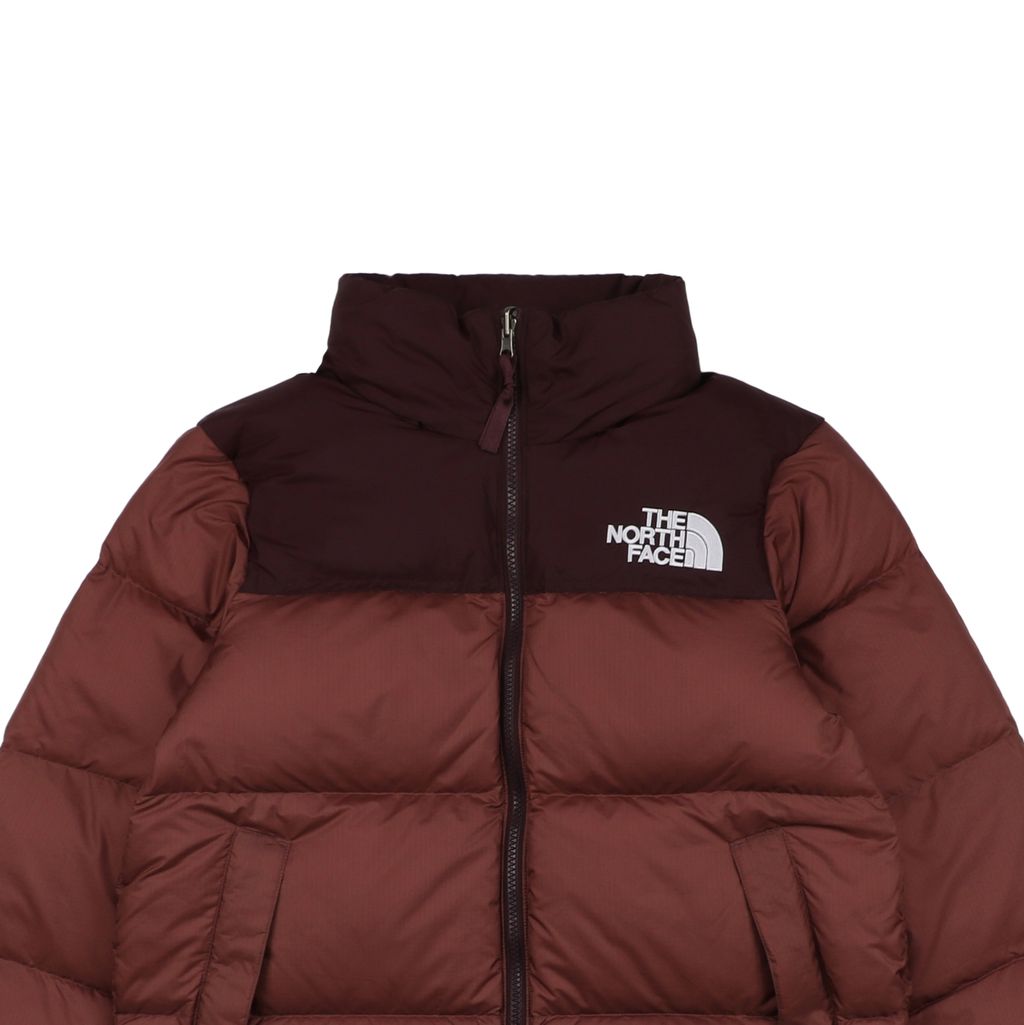 The North Face 1996 down jacket brown red 40D nylon water repellent wind resistant puffer 350g down fill YKK zipper sizes XS-XXL
