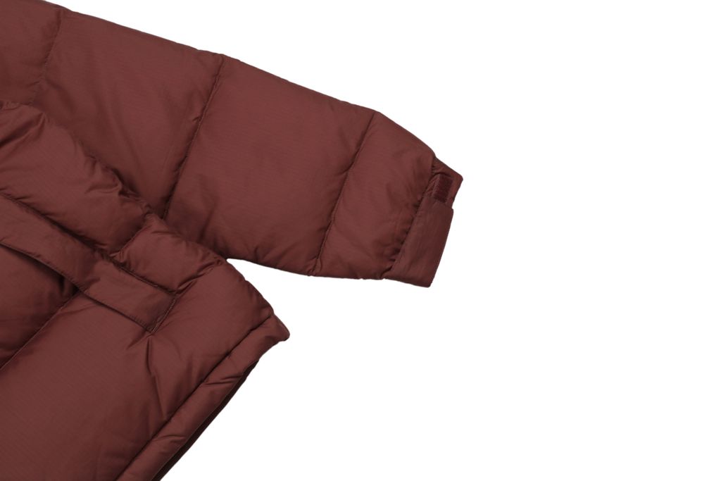 The North Face 1996 down jacket brown red 40D nylon water repellent wind resistant puffer 350g down fill YKK zipper sizes XS-XXL