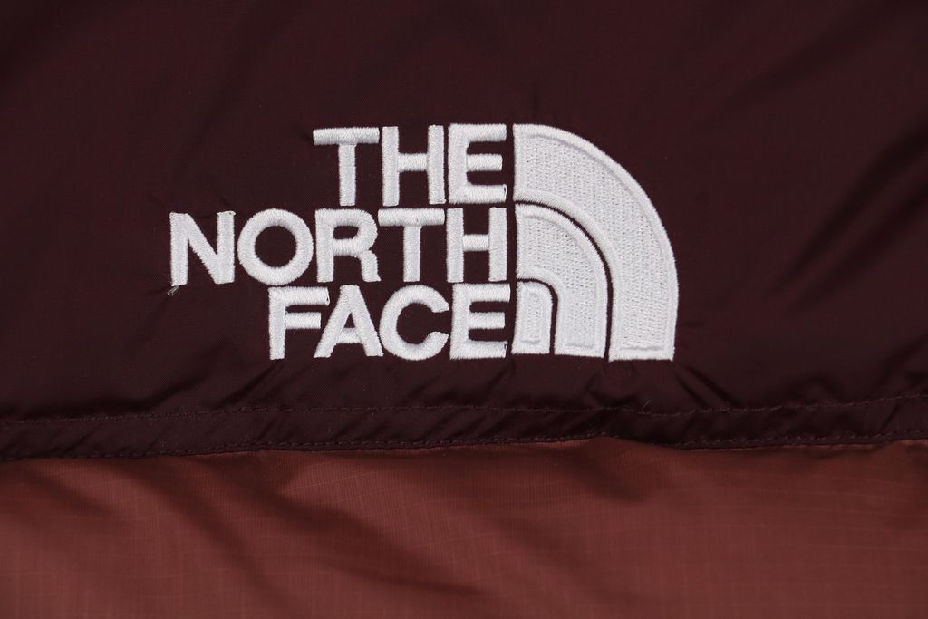 The North Face 1996 down jacket brown red 40D nylon water repellent wind resistant puffer 350g down fill YKK zipper sizes XS-XXL
