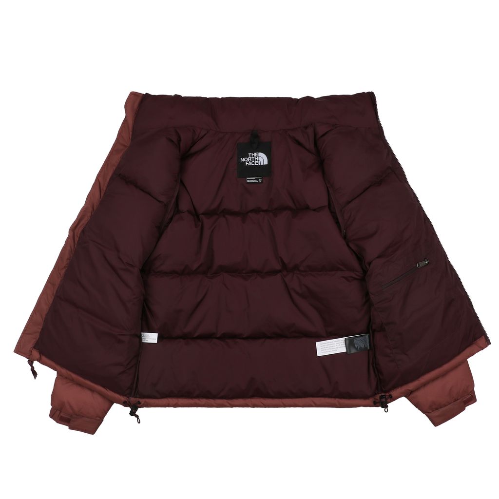 The North Face 1996 down jacket brown red 40D nylon water repellent wind resistant puffer 350g down fill YKK zipper sizes XS-XXL