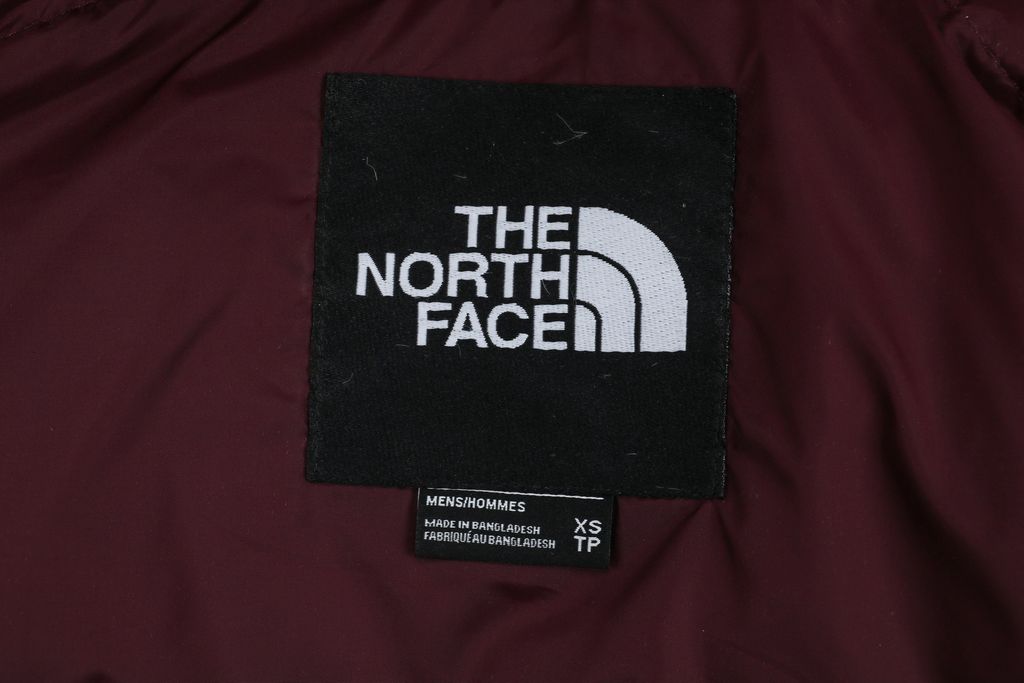 The North Face 1996 down jacket brown red 40D nylon water repellent wind resistant puffer 350g down fill YKK zipper sizes XS-XXL
