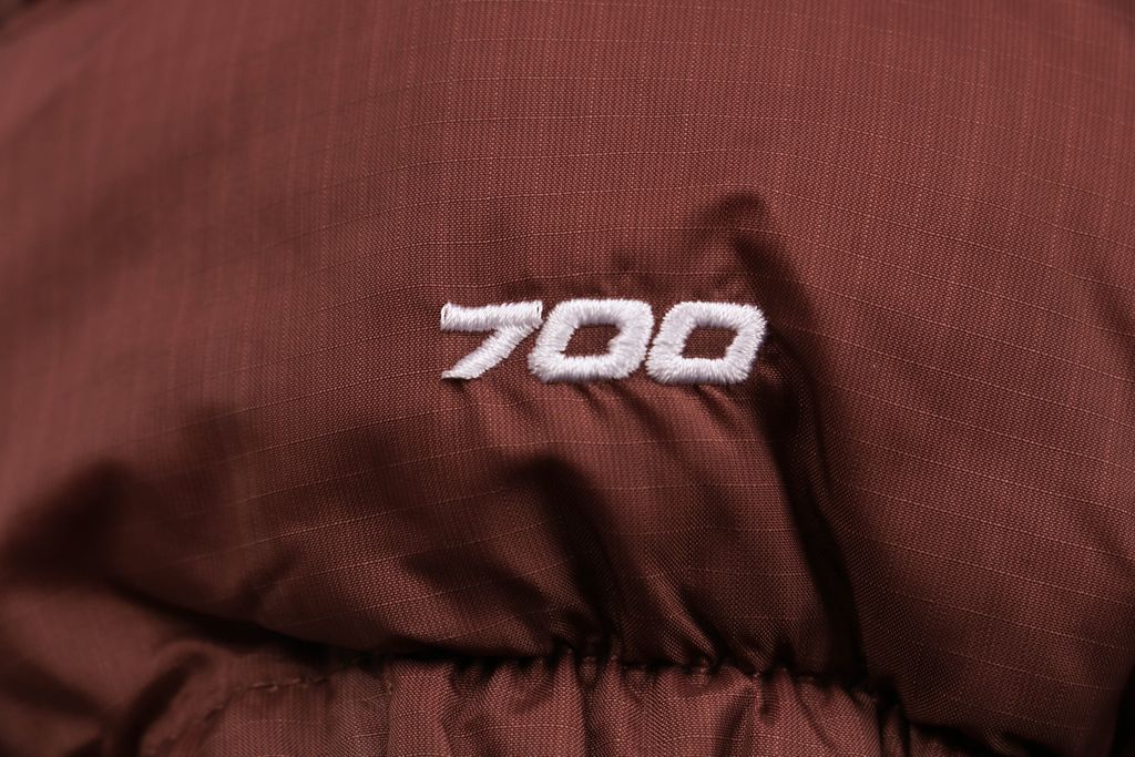 The North Face 1996 down jacket brown red 40D nylon water repellent wind resistant puffer 350g down fill YKK zipper sizes XS-XXL