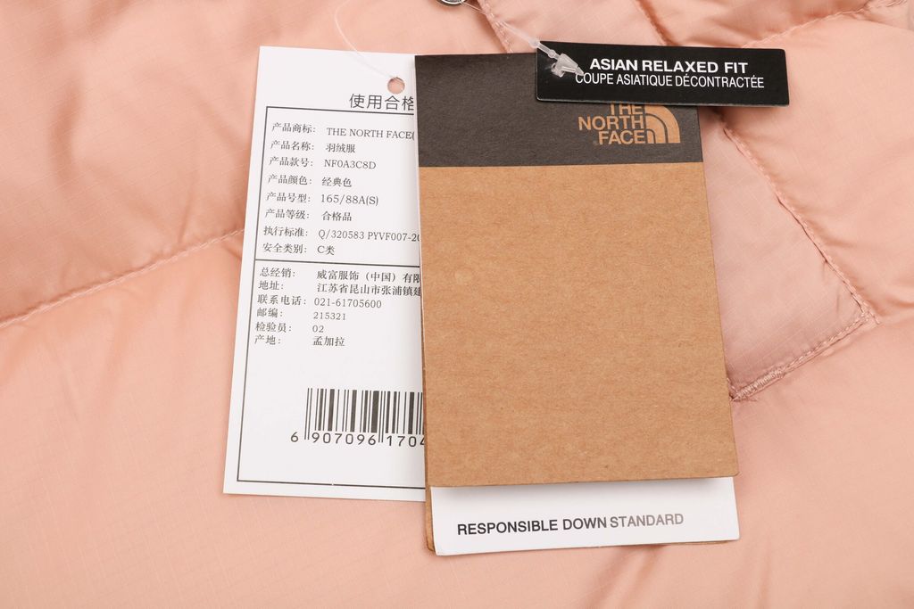 The North Face 1996 down jacket pink 40D nylon water repellent wind resistant puffer 350g down fill YKK zipper sizes XS-XXL