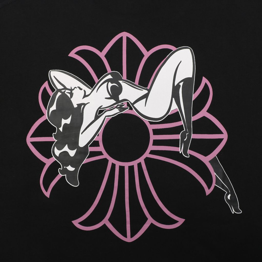 Chrome Hearts Doll cross girl print long sleeve T-shirt 220g 100 percent cotton brushed finish heat cured ink relaxed unisex fit sizes S-L